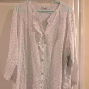 NWT Lucky Brand long sleeve white top